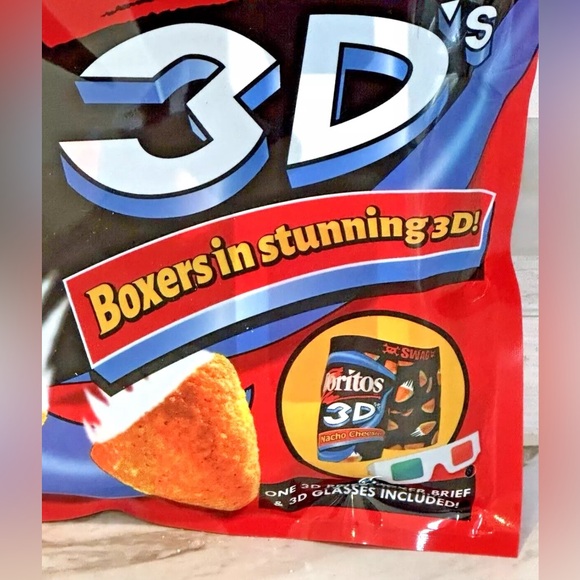 SWAG Doritos 3D Men's Size XL 38-40 w/3D Glasses Boxer Brief Underwear - Picture 2 of 5